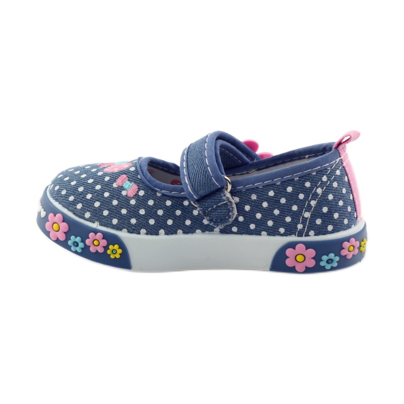 American Club Turnschuhe mit gepunkteter Innensohle aus amerikanischem Leder rosa blau weiß 2