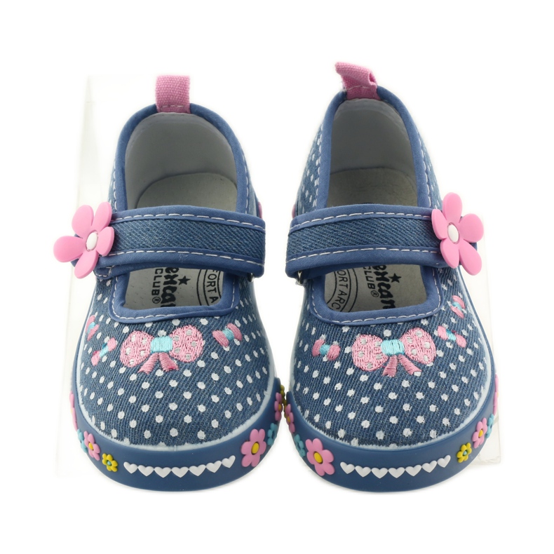 American Club Turnschuhe mit gepunkteter Innensohle aus amerikanischem Leder rosa blau weiß 4