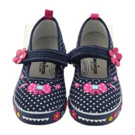 American Club Turnschuhe mit gepunkteter Innensohle aus amerikanischem Leder marineblau rosa weiß 4