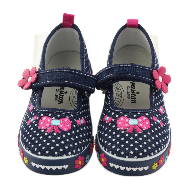 American Club Turnschuhe mit gepunkteter Innensohle aus amerikanischem Leder marineblau rosa weiß 4