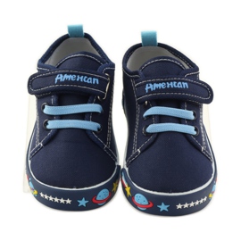American Club Amerikanische Turnschuhe Sneakers Lederinnensohle marineblau blau weiß 4
