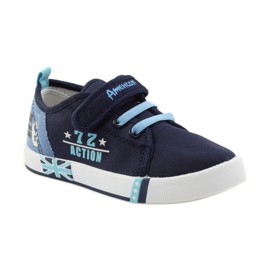 American Club Amerikanische Turnschuhe Sneakers Lederinnensohle marineblau blau 1