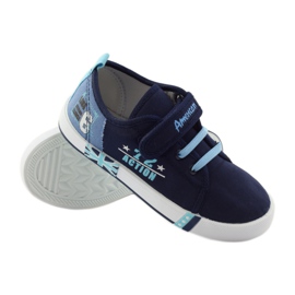 American Club Amerikanische Turnschuhe Sneakers Lederinnensohle navy blau blau 3