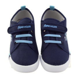 American Club Amerikanische Turnschuhe Sneakers Lederinnensohle marineblau blau 4