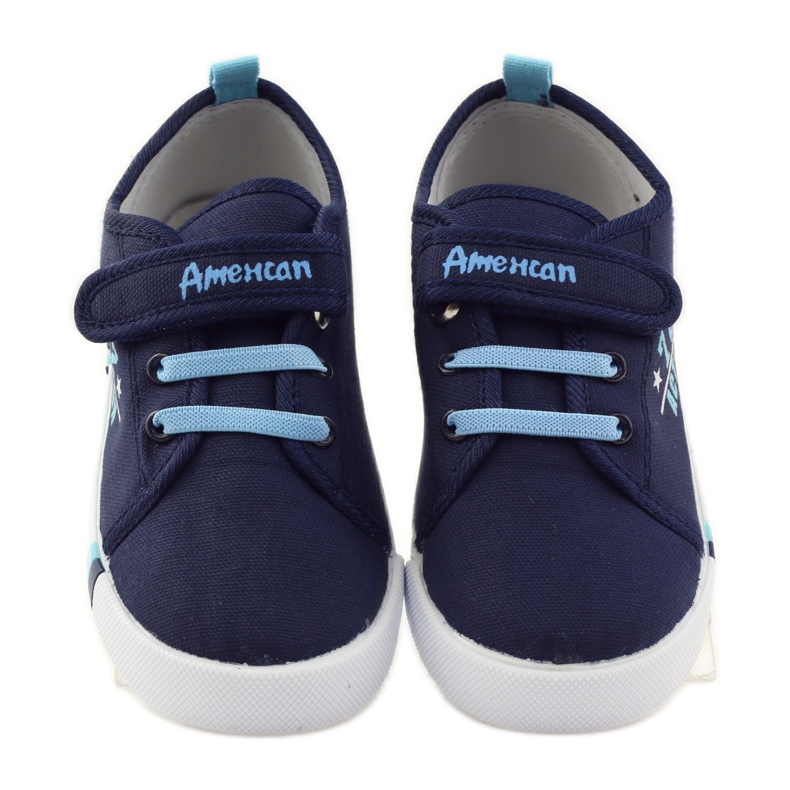 American Club Amerikanische Turnschuhe Sneakers Lederinnensohle marineblau blau 4