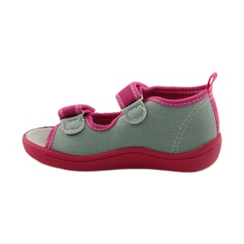 American Club Sandalen aus amerikanischem Leder mit Innensohle rosa grau 2