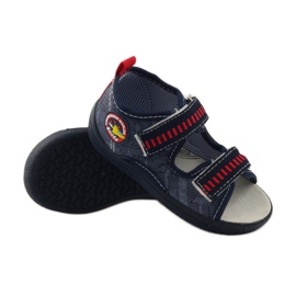 American Club Sandalen aus amerikanischem Leder mit Innensohle navy blau rot 3