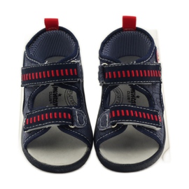 American Club Sandalen aus amerikanischem Leder mit Innensohle navy blau rot 4