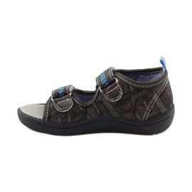 American Club Sandalen aus amerikanischem Leder mit Innensohle grau blau 2