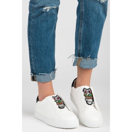 Vices Slip-On-Sneakers mit Eulen weiß 1