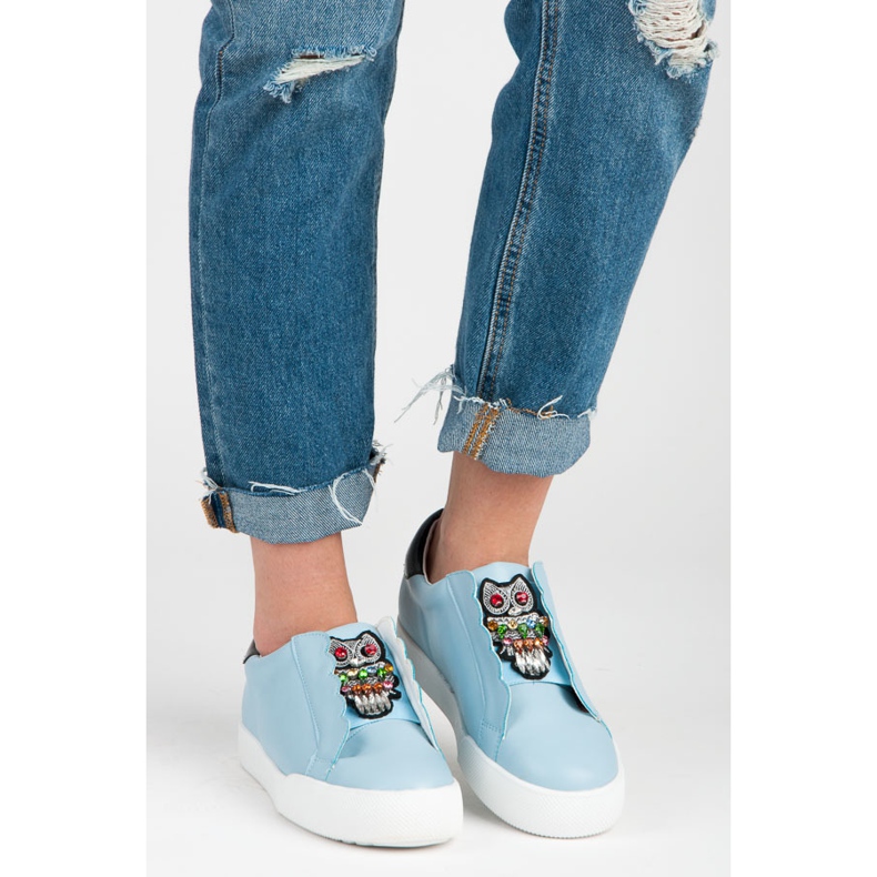 Vices Slip-on Sneakers mit Eulen blau 1