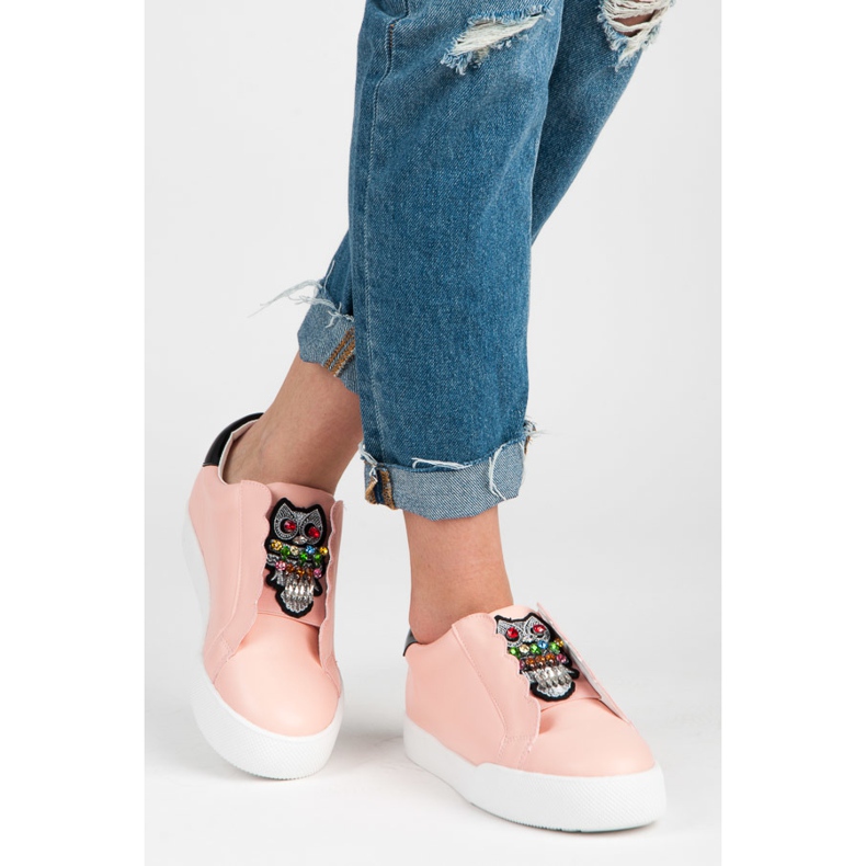 Vices Slip-On-Sneakers mit Eulen rosa 2