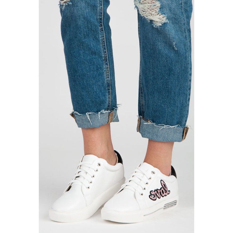 Vices Liebe Schnürschuhe weiß rosa 1