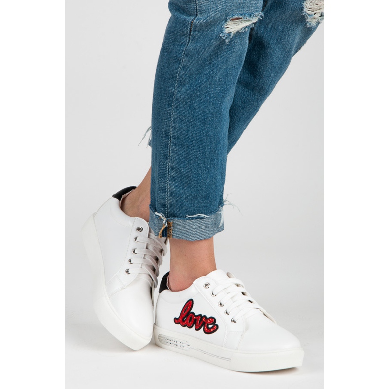 Vices Liebe Schnürschuhe weiß rot 2