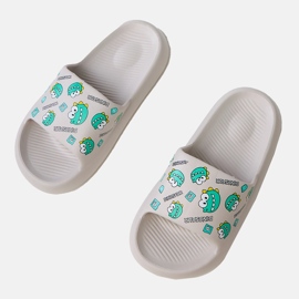 Graue Kinderflip -Flops mit Druck 1