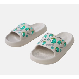 Graue Kinderflip -Flops mit Druck 2