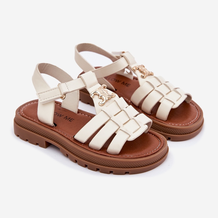 Mädchensandalen mit dekorativem Detail Beige 1