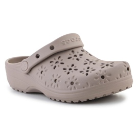 Crocs Classic Blumenausschnitt Out Clog 210927-214 Flip-Flops beige 1