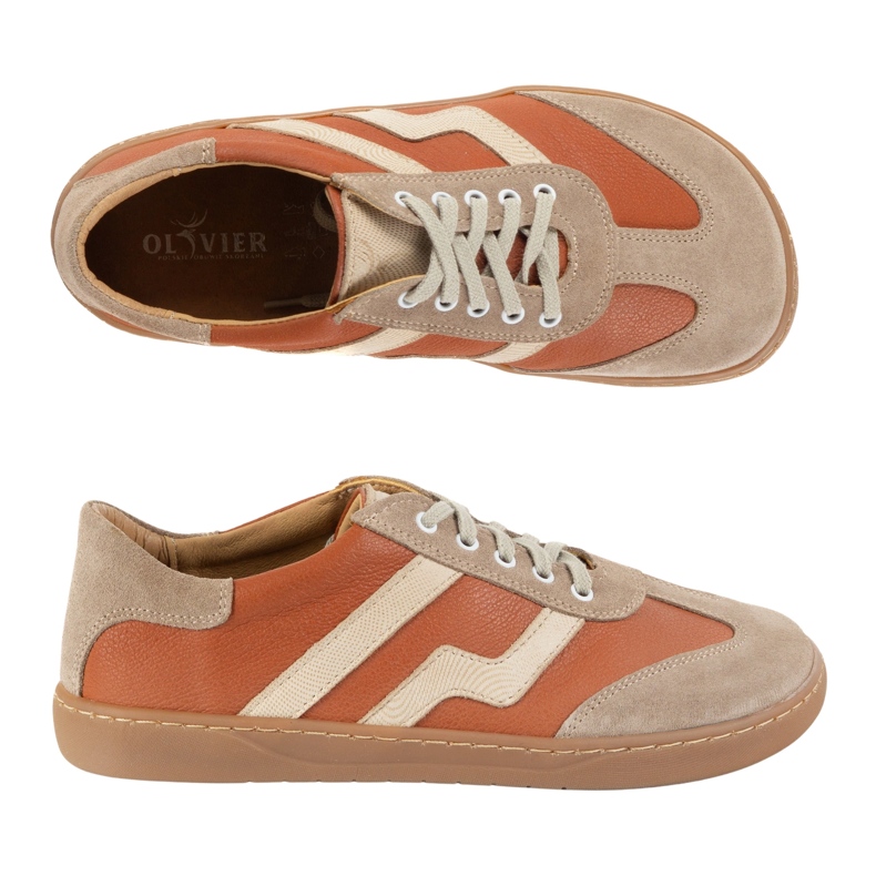 Barfuß Frauen -Lederschuhe Olivier Eliza unhöflich orange 1