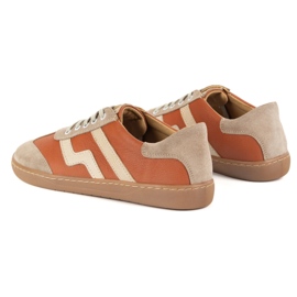 Barfuß Frauen -Lederschuhe Olivier Eliza unhöflich orange 6