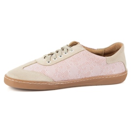 Barfuß Frauen Lederschuhe Olivier Eliza Pink Flowers rosa 3
