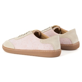 Barfuß Frauen Lederschuhe Olivier Eliza Pink Flowers rosa 6
