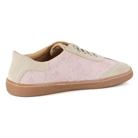 Barfuß Frauen Lederschuhe Olivier Eliza Pink Flowers rosa 8