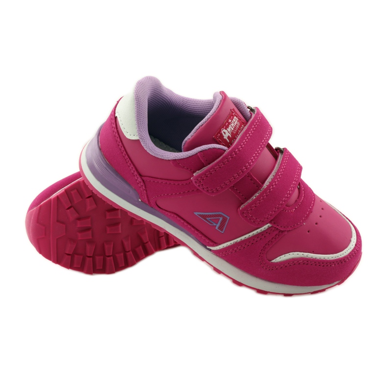 American Club Sportliche amerikanische Jogging-Lederdecksohle rosa 3