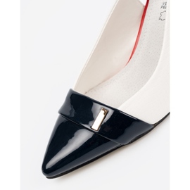 Goodin Weiße und weiße Pumpen mit einer offenen Ferse 1