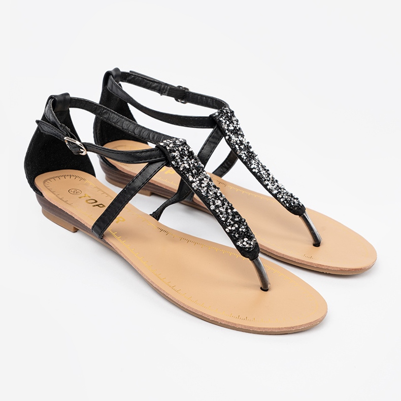 Schwarze Sandalen im schwarzen schwarzen Stil 1