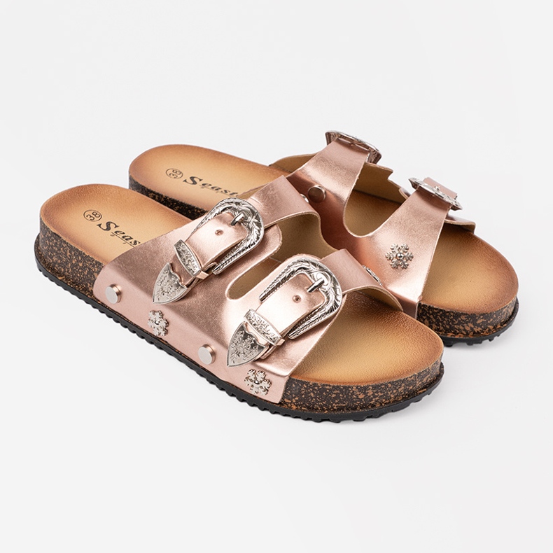 Seastar Frauen rosa Goldfarbe Flip Flops 1