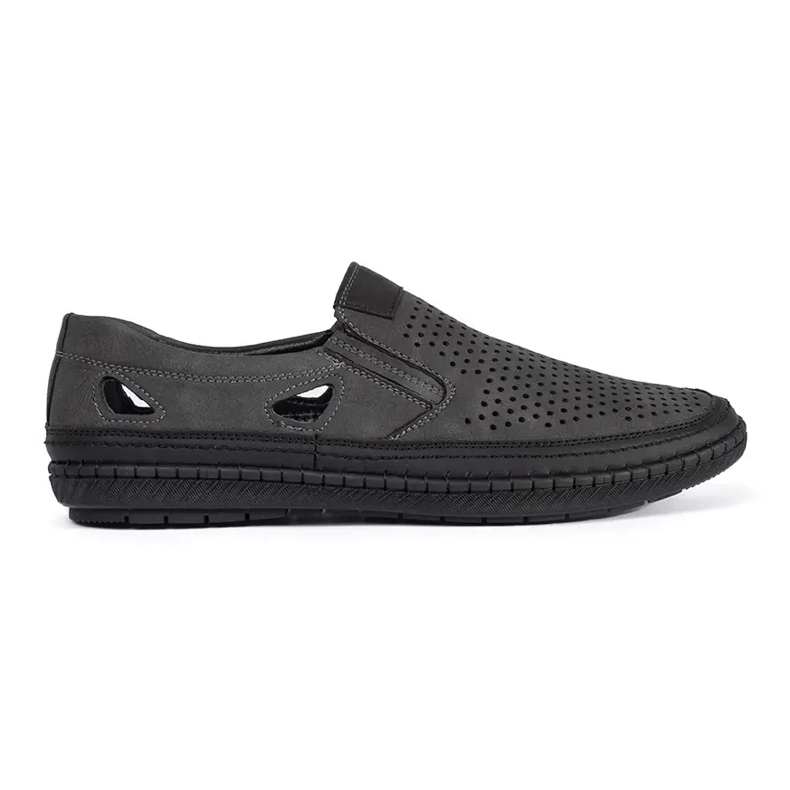 Herren graue Openwork -Schuhe 2