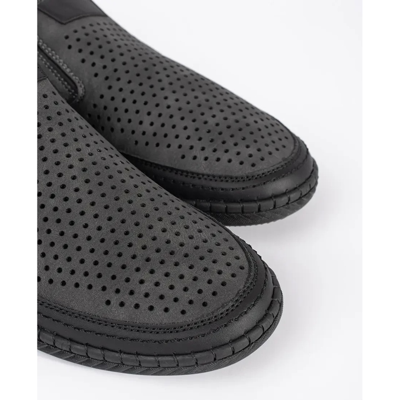 Herren graue Openwork -Schuhe 1