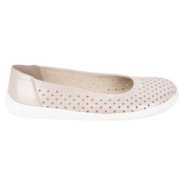 Olivier Barefoot Frauen minimalistische Pumpen ausrutschen -1771pol rosa Satin -Perforation 2