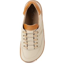 Turnschuhe barfuß Frauen Kaia Olivier - Leichte beige Lederschuhe 10