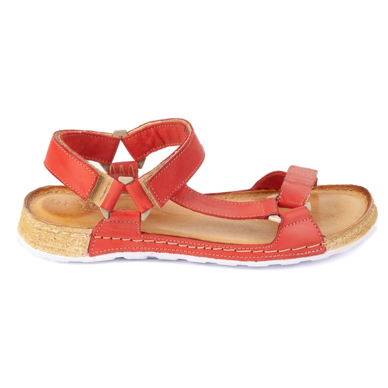 Olivier Frauen Sandalen barfußfreundlich Kallia Leder Red 0782W rot 1