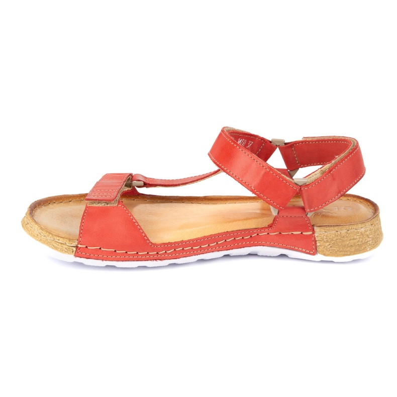 Olivier Frauen Sandalen barfußfreundlich Kallia Leder Red 0782W rot 2