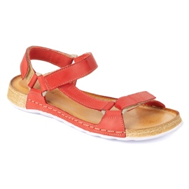 Olivier Frauen Sandalen barfußfreundlich Kallia Leder Red 0782W rot 3
