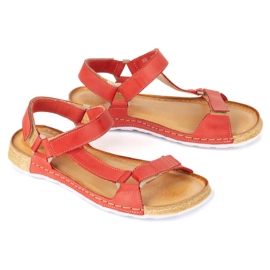Olivier Frauen Sandalen barfußfreundlich Kallia Leder Red 0782W rot 4