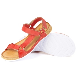 Olivier Frauen Sandalen barfußfreundlich Kallia Leder Red 0782W rot 5