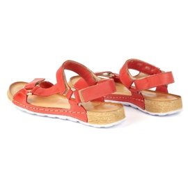 Olivier Frauen Sandalen barfußfreundlich Kallia Leder Red 0782W rot 6