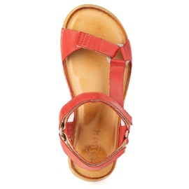 Olivier Frauen Sandalen barfußfreundlich Kallia Leder Red 0782W rot 7