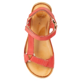 Olivier Frauen Sandalen barfußfreundlich Kallia Leder Red 0782W rot 8