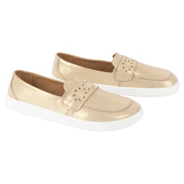 Olivier Barfuß -Inga -Slipper für Frauen mit einem breiten vorderen polnischen Gold golden 4