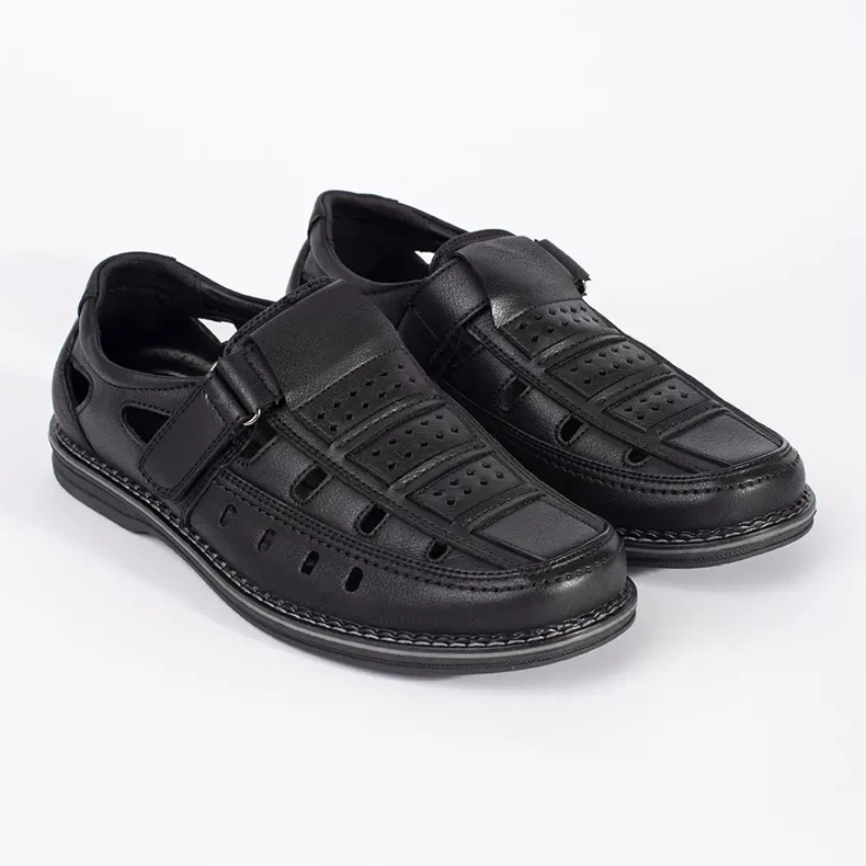 Schwarze Herren offene Schuhe 2