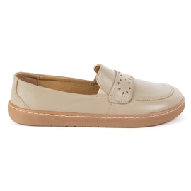 Olivier Barfuß -Inga -Slipper für Frauen mit einem breiten vorderen polnischen dunklen Beige 1