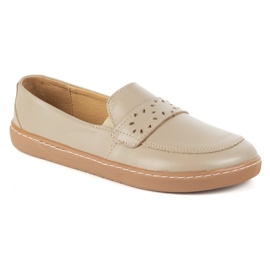Olivier Barfuß -Inga -Slipper für Frauen mit einem breiten vorderen polnischen dunklen Beige 2