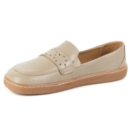 Olivier Barfuß -Inga -Slipper für Frauen mit einem breiten vorderen polnischen dunklen Beige 3