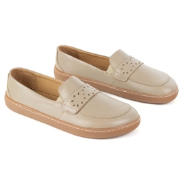Olivier Barfuß -Inga -Slipper für Frauen mit einem breiten vorderen polnischen dunklen Beige 4