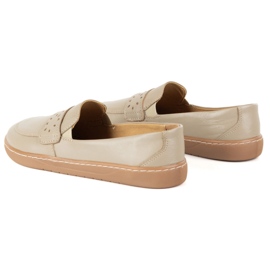 Olivier Barfuß -Inga -Slipper für Frauen mit einem breiten vorderen polnischen dunklen Beige 6